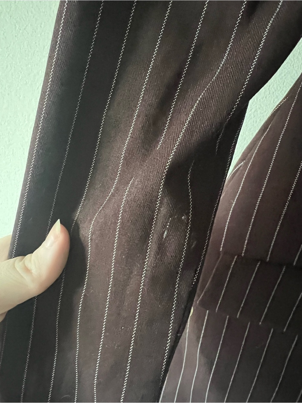 Oh Polly Ksenia Chocolate Brown Pinstripe A-Line Mini Dress UK 8 - Picture 10 of 11